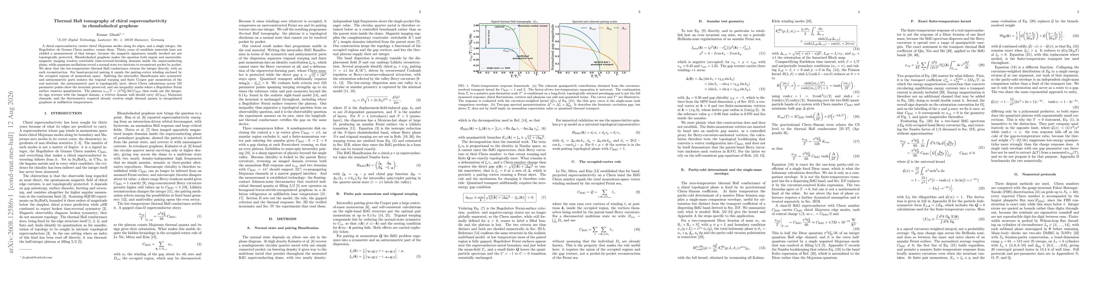 Thumbnail for Thermal Hall tomography of chiral superconductivity in rhombohedral graphene