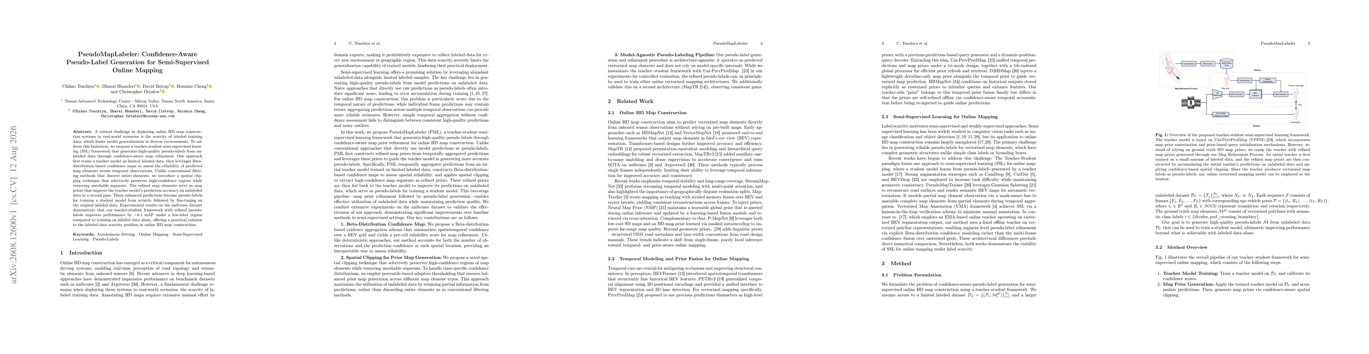 Thumbnail for PseudoMapLabeler: Confidence-Aware Pseudo-Label Generation for Semi-Supervised Online Mapping