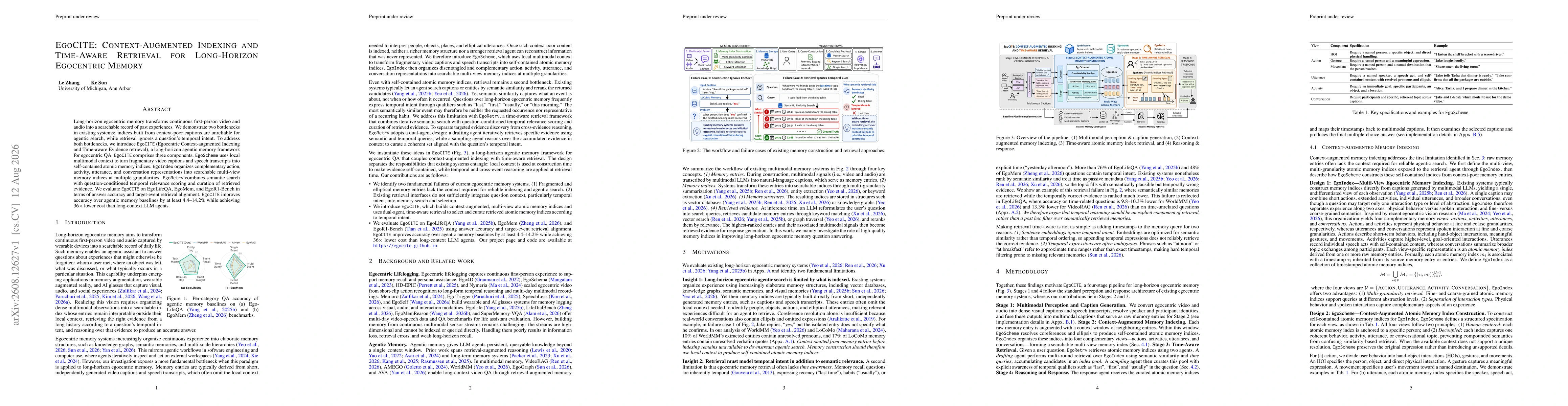 Thumbnail for EgoCITE: Context-Augmented Indexing and Time-Aware Retrieval for Long-Horizon Egocentric Memory