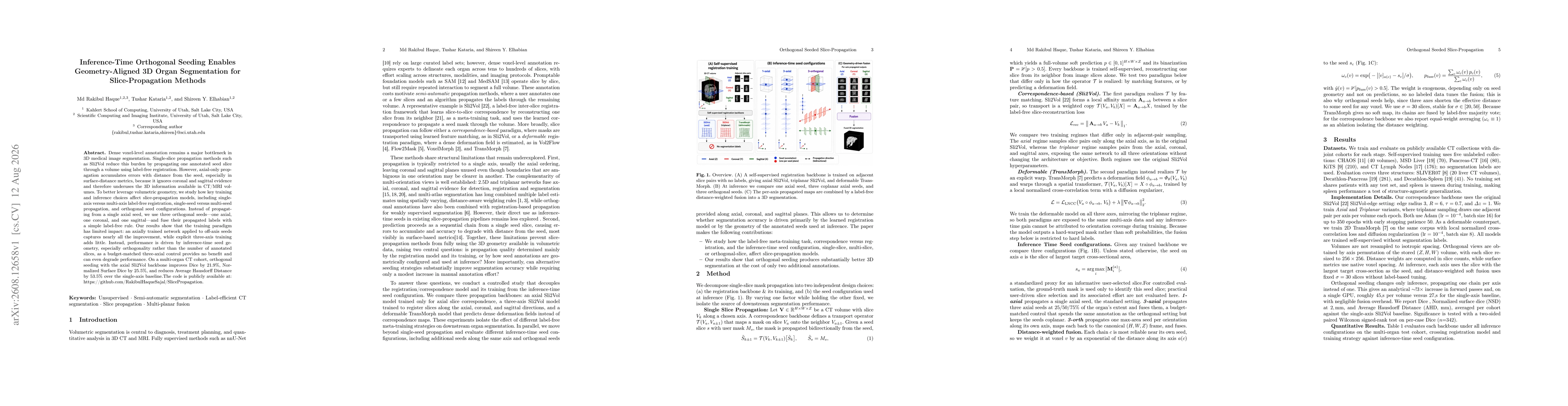 Thumbnail for Inference-Time Orthogonal Seeding Enables Geometry-Aligned 3D Organ Segmentation for Slice-Propagation Methods
