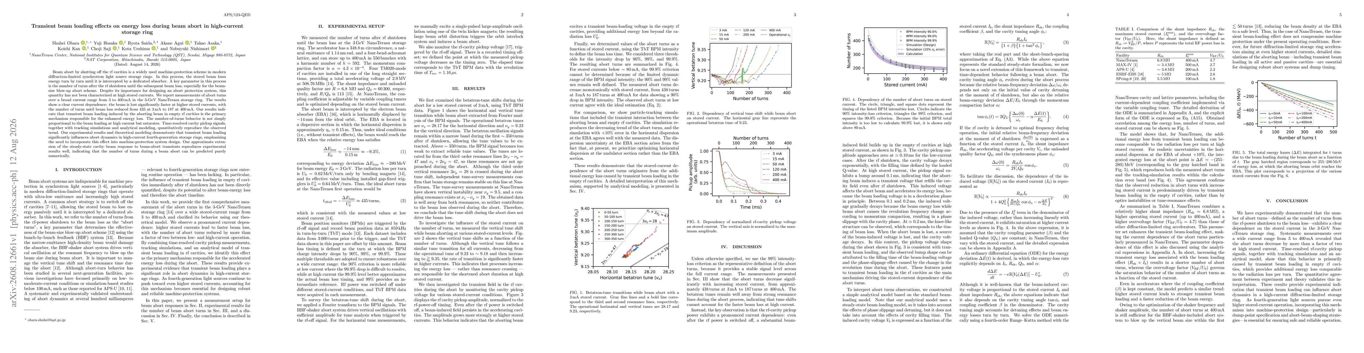 Thumbnail for Transient beam loading effects on energy loss during beam abort in high-current storage ring