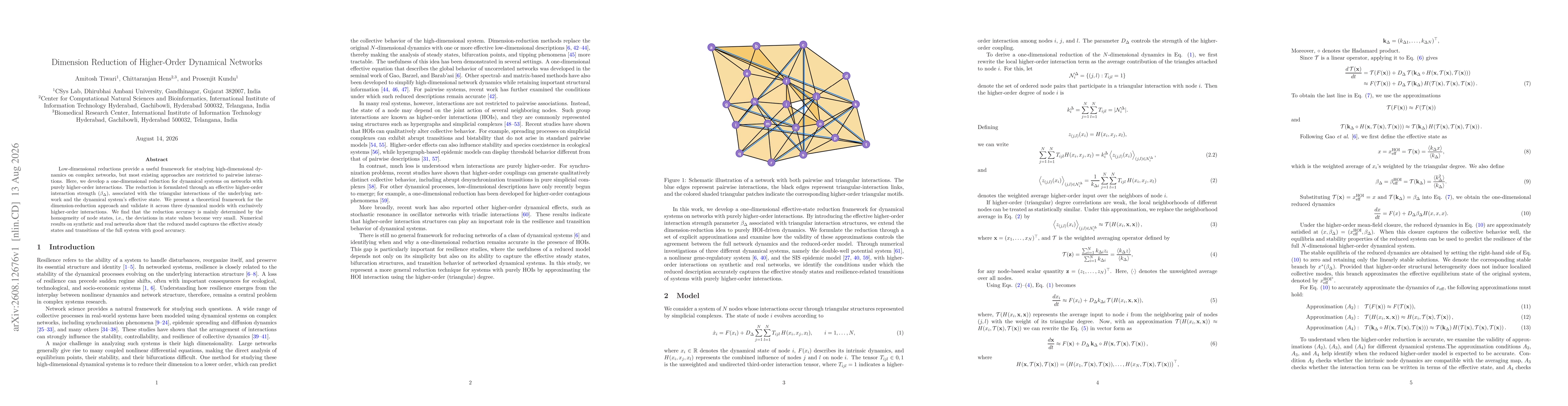 Thumbnail for Dimension Reduction of Higher-Order Dynamical Networks