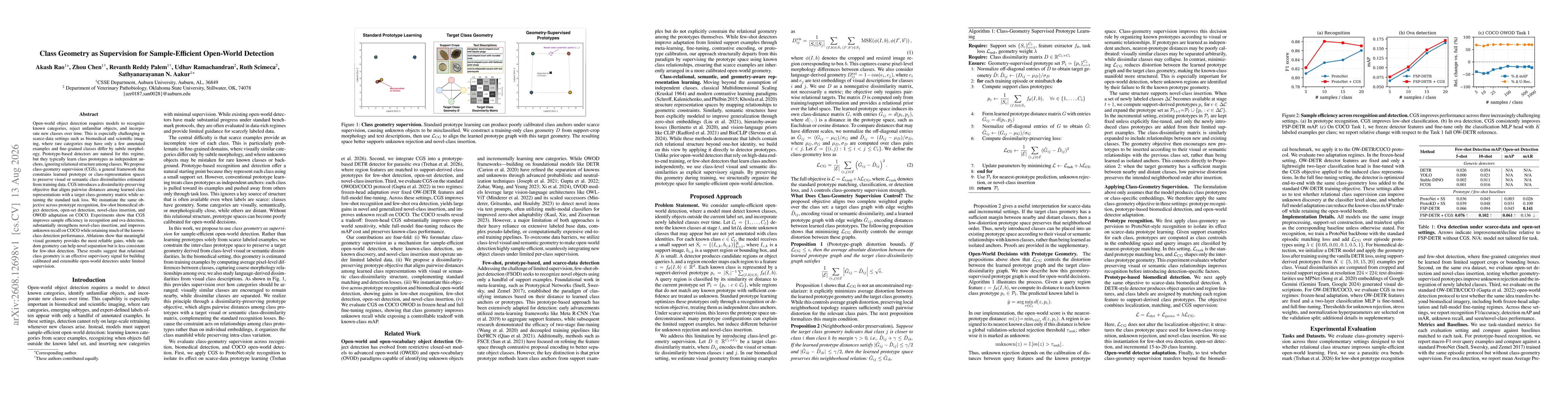 Thumbnail for Class Geometry as Supervision for Sample-Efficient Open-World Detection