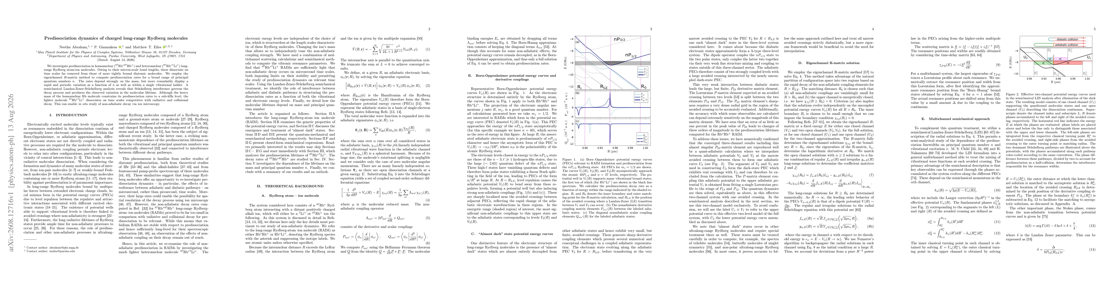 Thumbnail for Predissociation dynamics of charged long-range Rydberg molecules