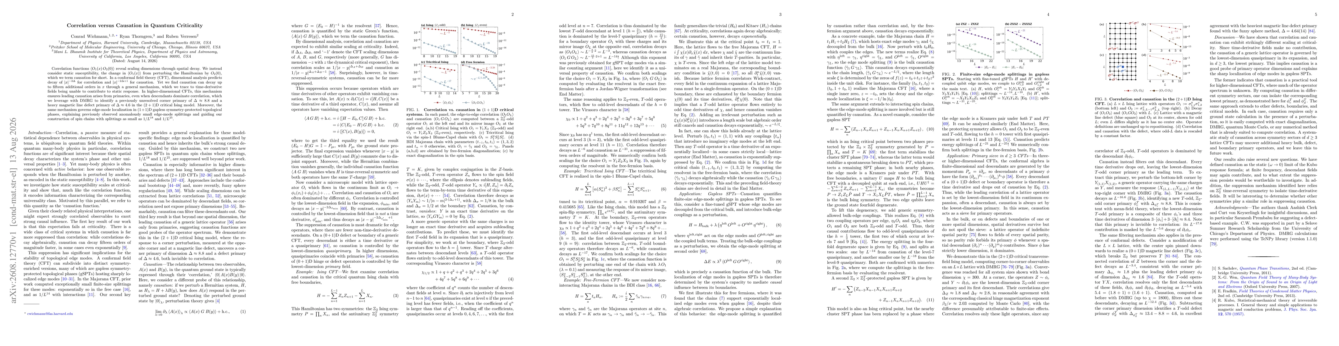 Thumbnail for Correlation versus Causation in Quantum Criticality