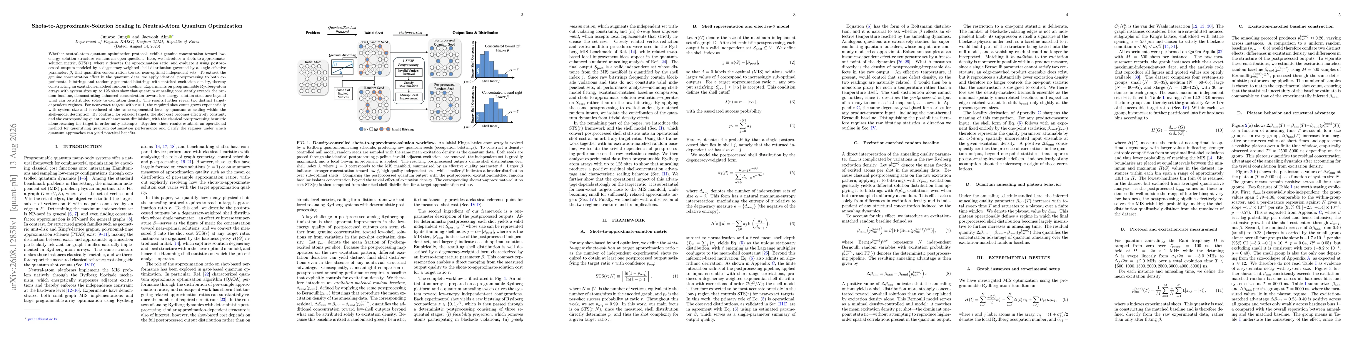 Thumbnail for Shots-to-Approximate-Solution Scaling in Neutral-Atom Quantum Optimization