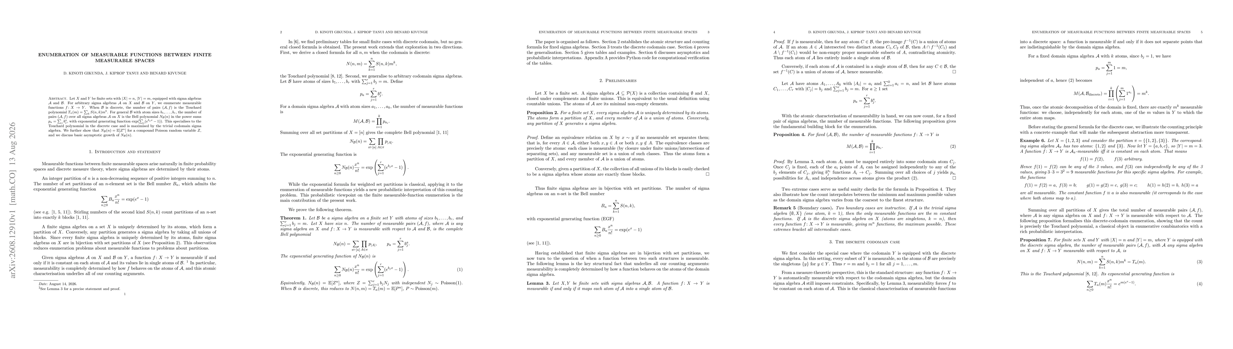 Thumbnail for Enumeration of measurable functions between finite measurable spaces