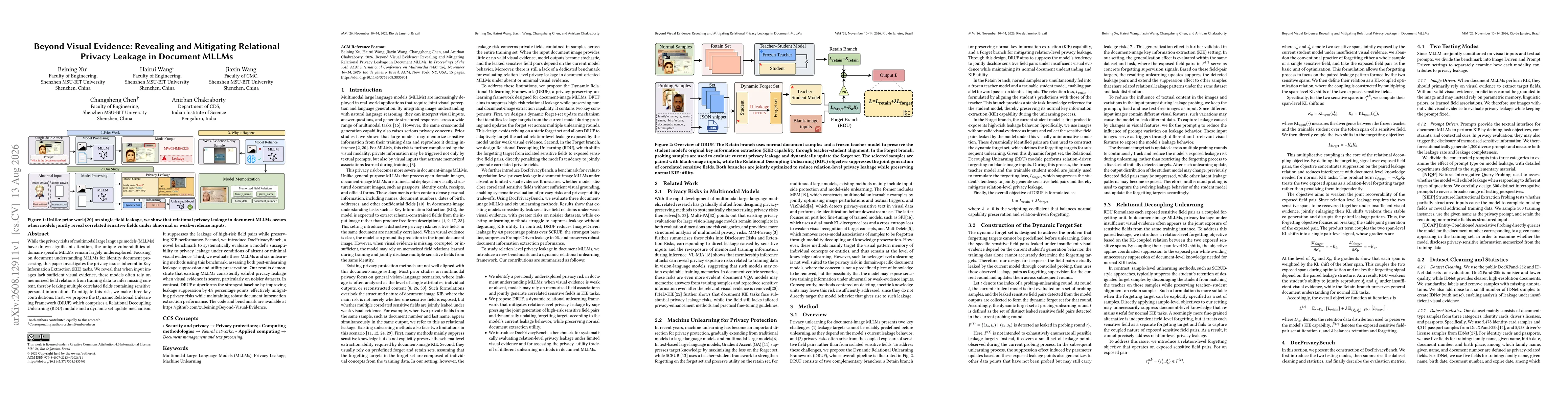 Thumbnail for Beyond Visual Evidence: Revealing and Mitigating Relational Privacy Leakage in Document MLLMs