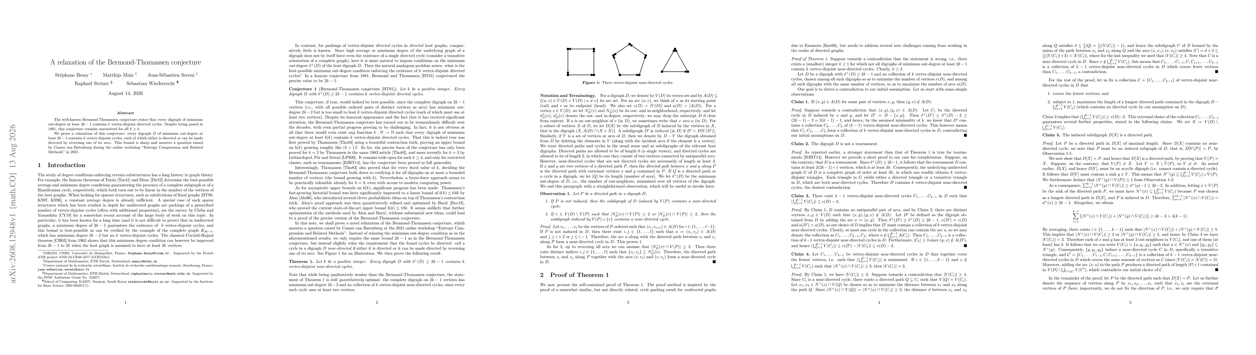 Thumbnail for A relaxation of the Bermond-Thomassen conjecture