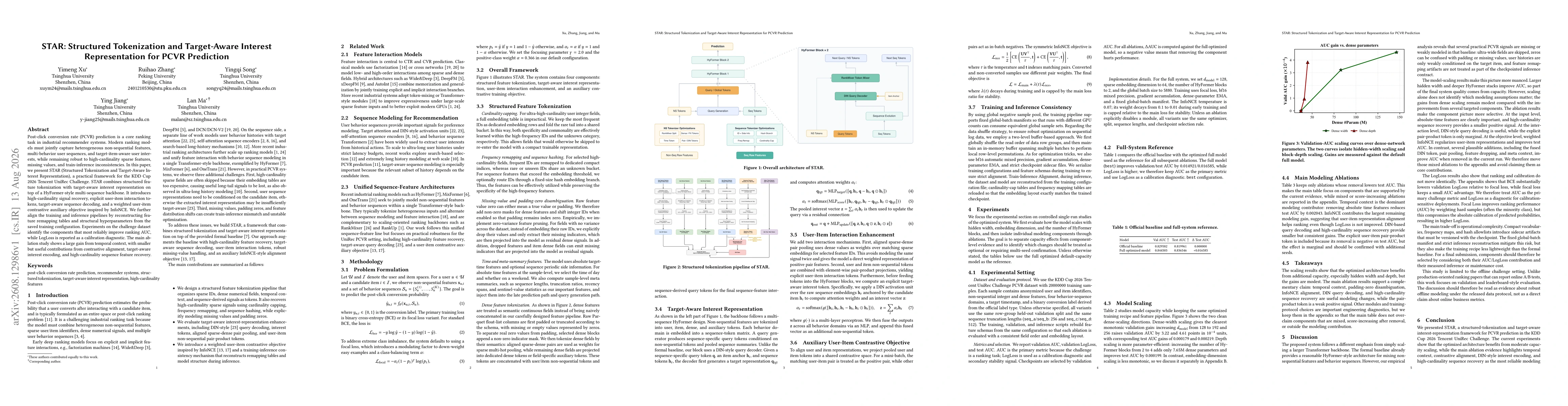 Thumbnail for STAR: Structured Tokenization and Target-Aware Interest Representation for PCVR Prediction