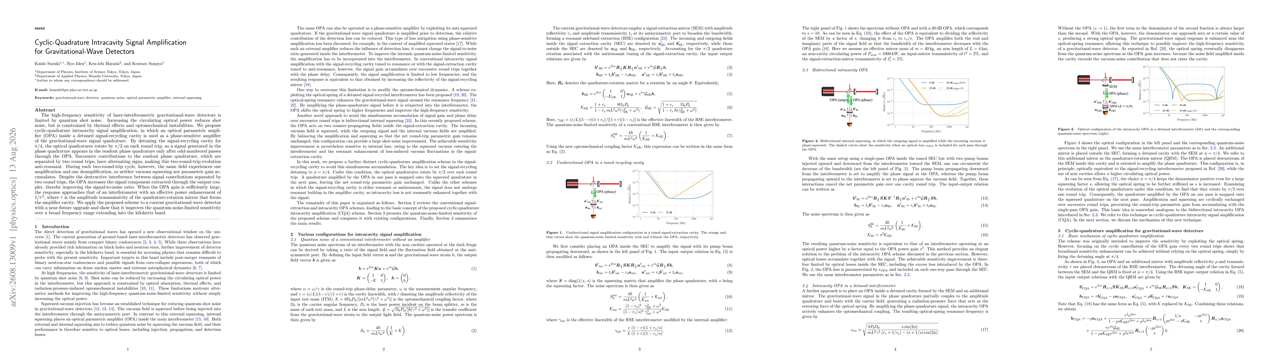 Thumbnail for Cyclic-Quadrature Intracavity Signal Amplification for Gravitational-Wave Detectors