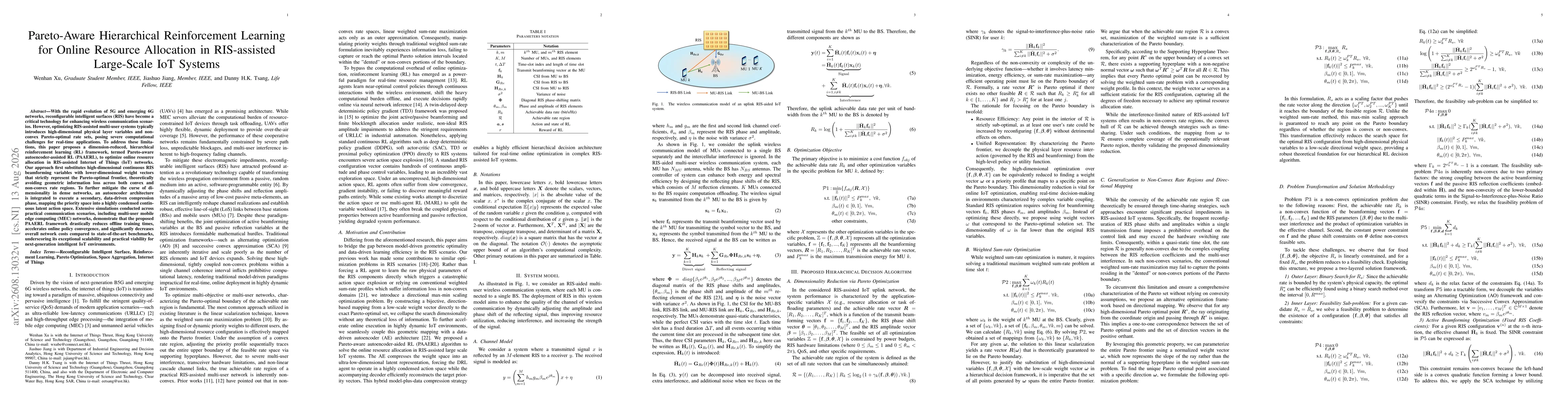 Thumbnail for Pareto-Aware Hierarchical Reinforcement Learning for Online Resource Allocation in RIS-assisted Large-Scale IoT Systems
