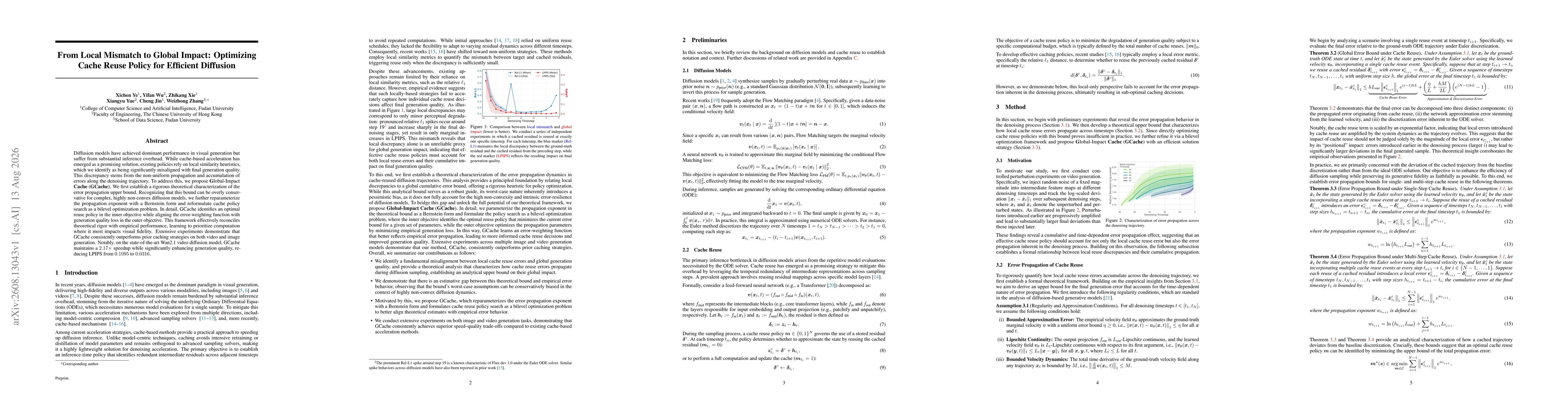 Thumbnail for From Local Mismatch to Global Impact: Optimizing Cache Reuse Policy for Efficient Diffusion
