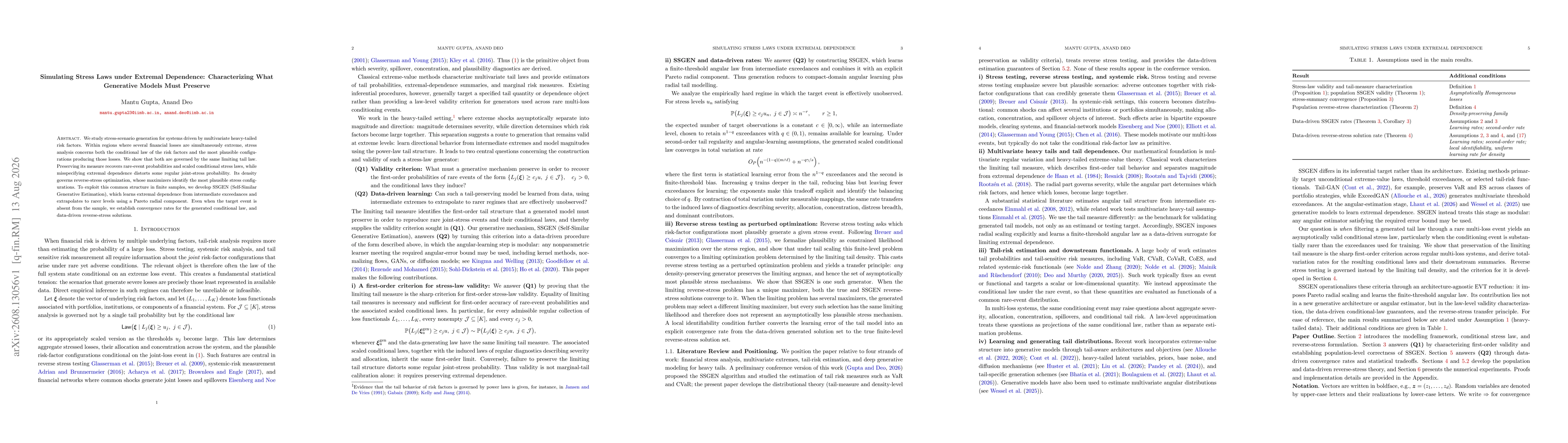 Thumbnail for Simulating Stress Laws under Extremal Dependence: Characterizing What Generative Models Must Preserve