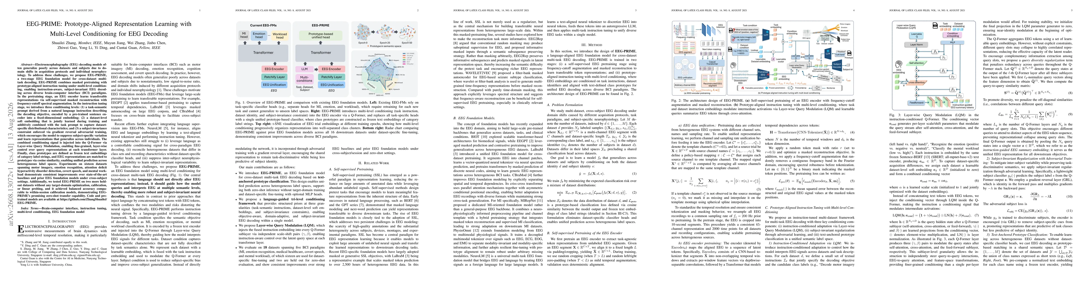 Thumbnail for EEG-PRIME: Prototype-Aligned Representation Learning with Multi-Level Conditioning for EEG Decoding