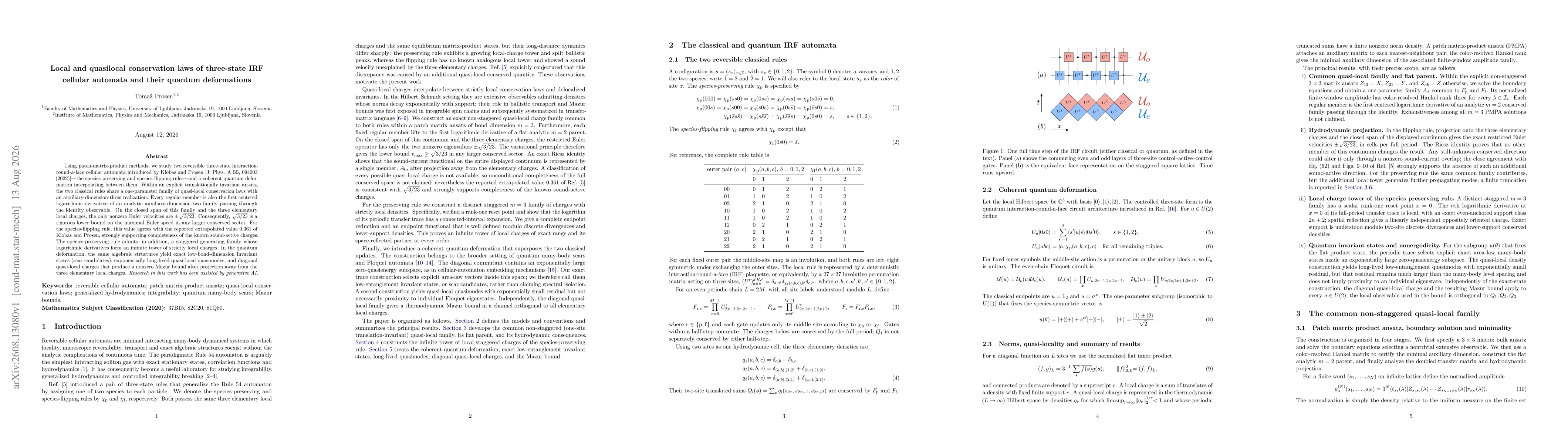 Thumbnail for Local and quasilocal conservation laws of three-state IRF cellular automata and their quantum deformations