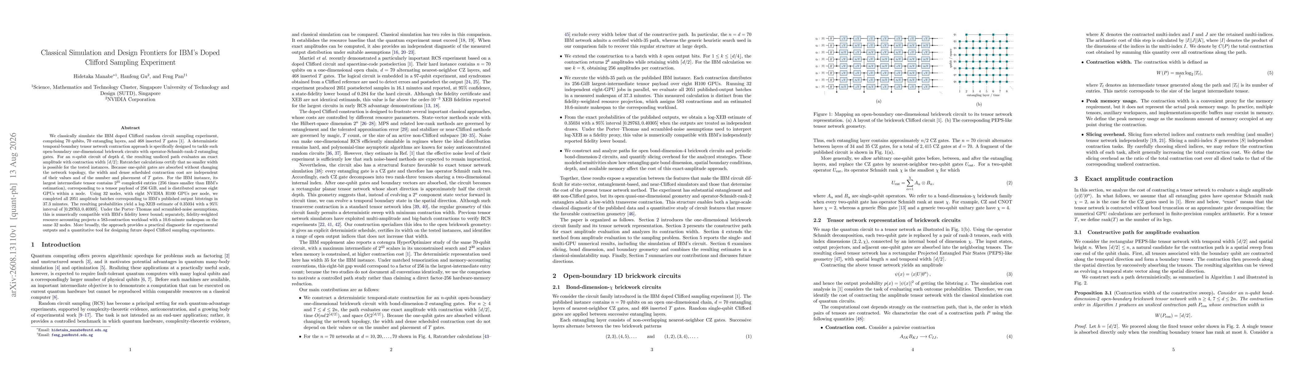 Thumbnail for Classical Simulation and Design Frontiers for IBM's Doped Clifford Sampling Experiment