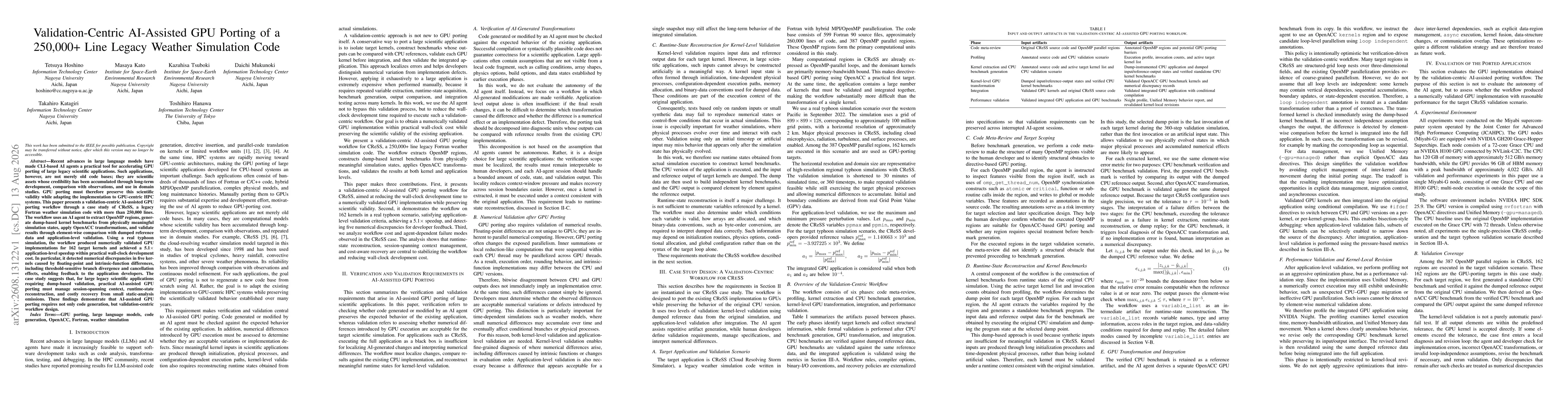 Thumbnail for Validation-Centric AI-Assisted GPU Porting of a 250,000+ Line Legacy Weather Simulation Code