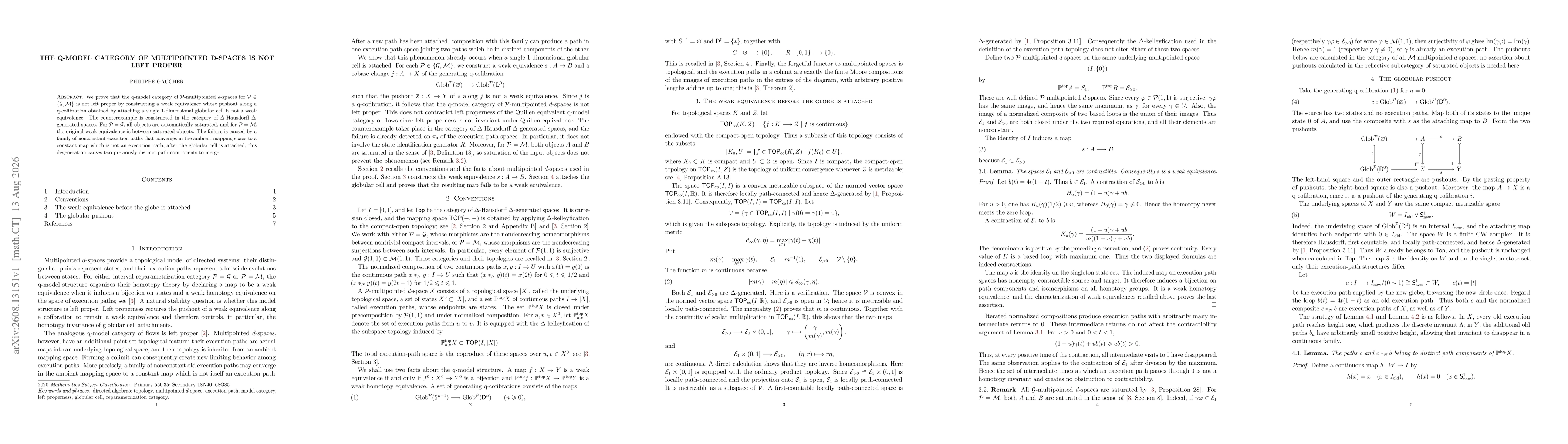 Thumbnail for The q-model category of multipointed d-spaces is not left proper