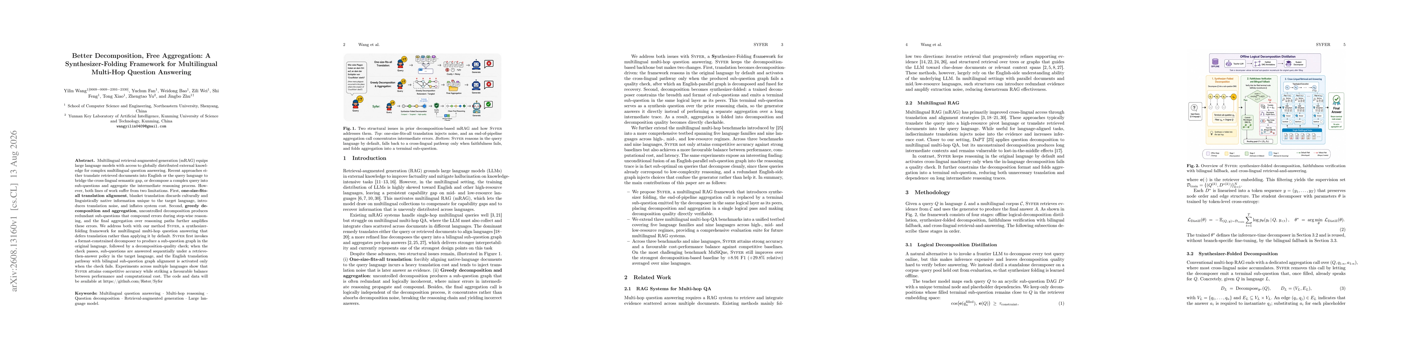 Thumbnail for Better Decomposition, Free Aggregation: A Synthesizer-Folding Framework for Multilingual Multi-Hop Question Answering