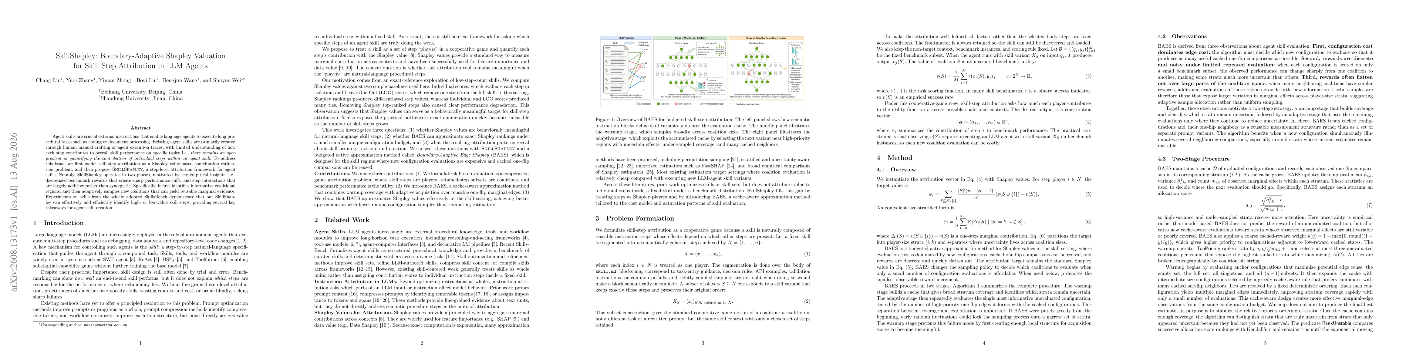 Thumbnail for SkillShapley: Boundary-Adaptive Shapley Valuation for Skill Step Attribution in LLM Agents