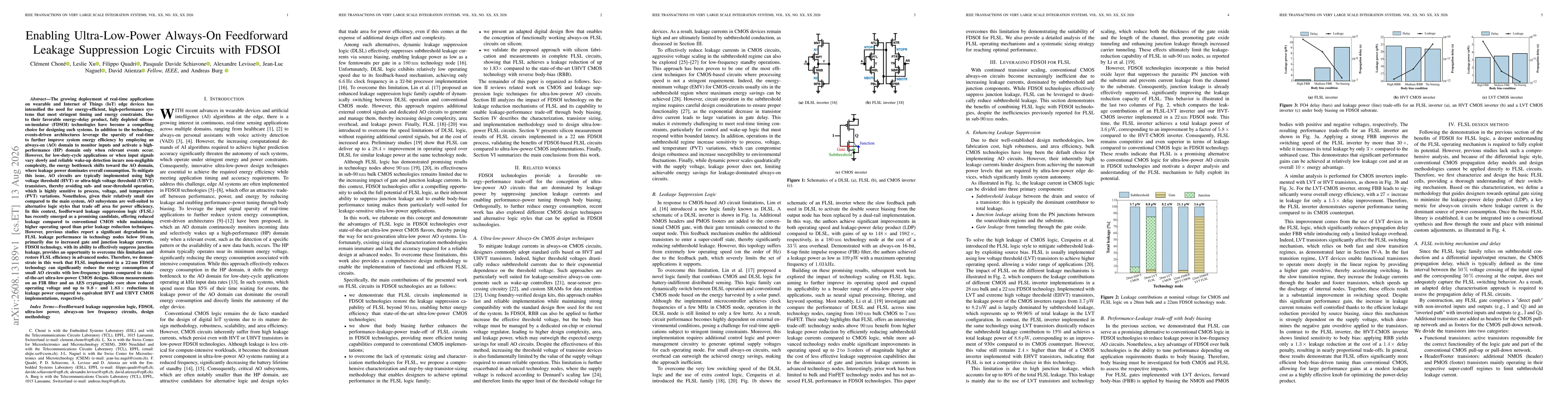 Thumbnail for Enabling Ultra-Low-Power Always-On Feedforward Leakage Suppression Logic Circuits with FDSOI