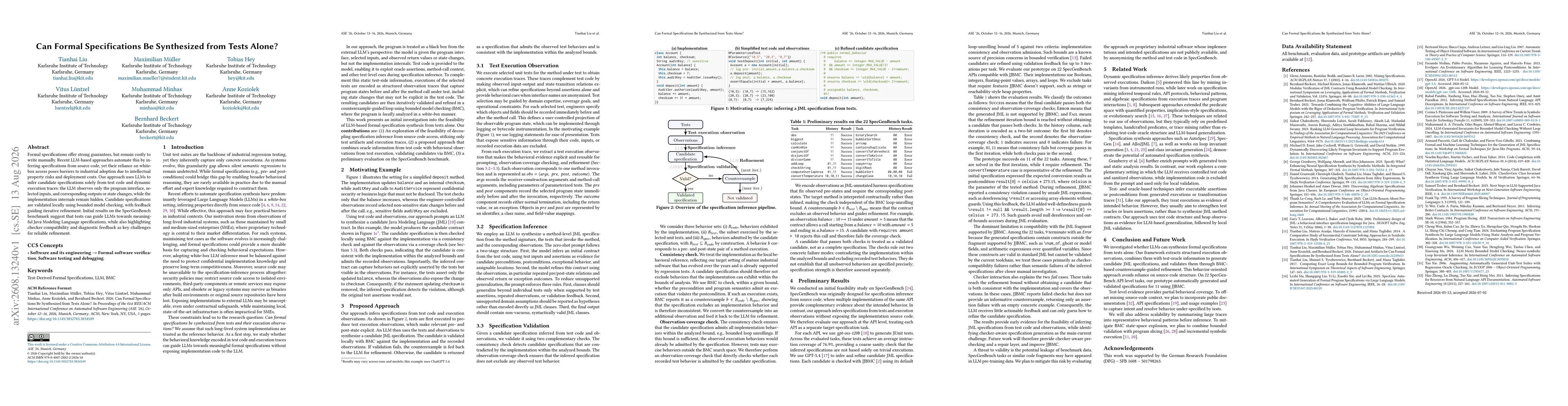 Thumbnail for Can Formal Specifications Be Synthesized from Tests Alone?