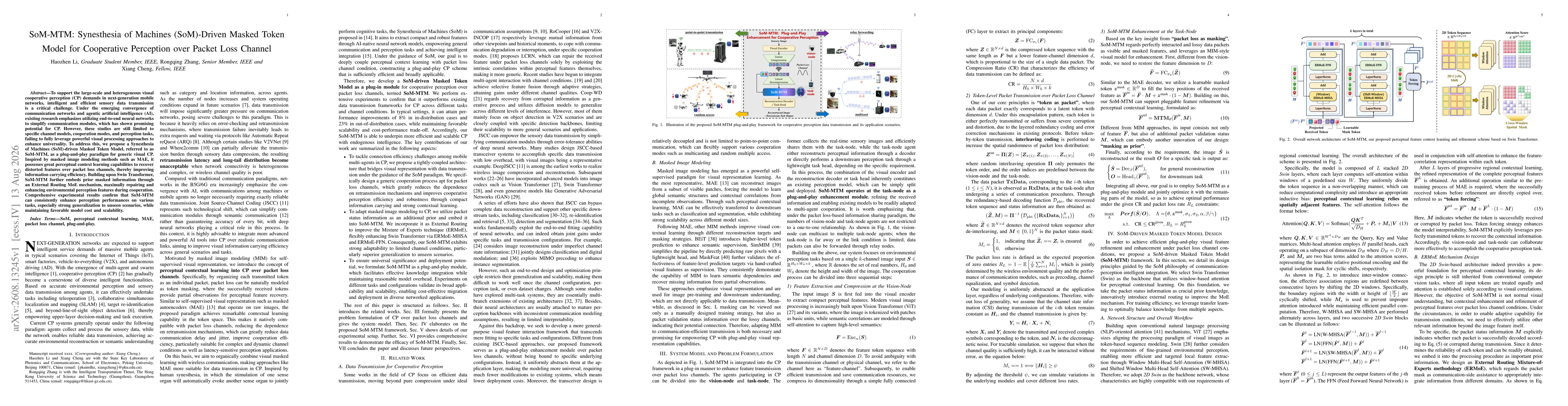 Thumbnail for SoM-MTM: Synesthesia of Machines (SoM)-Driven Masked Token Model for Cooperative Perception over Packet Loss Channel