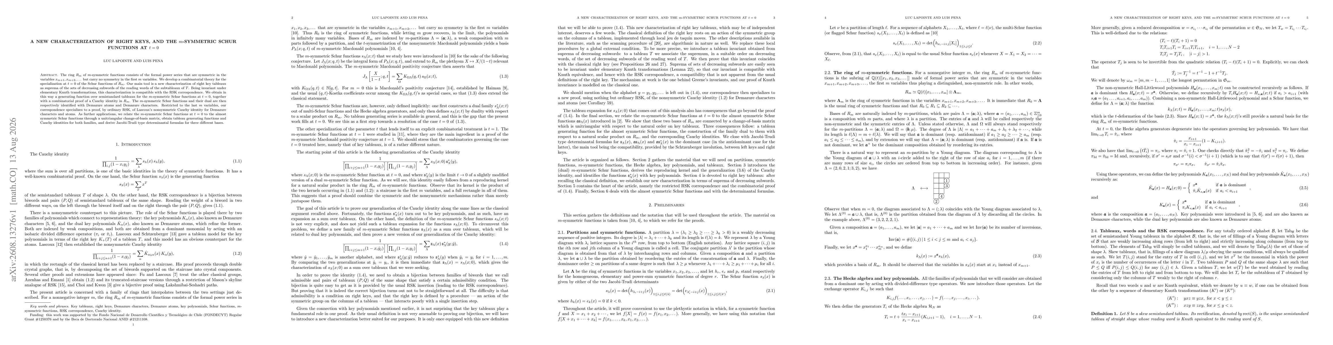 Thumbnail for A new characterization of right keys, and the $m$-symmetric Schur functions at $t=0$