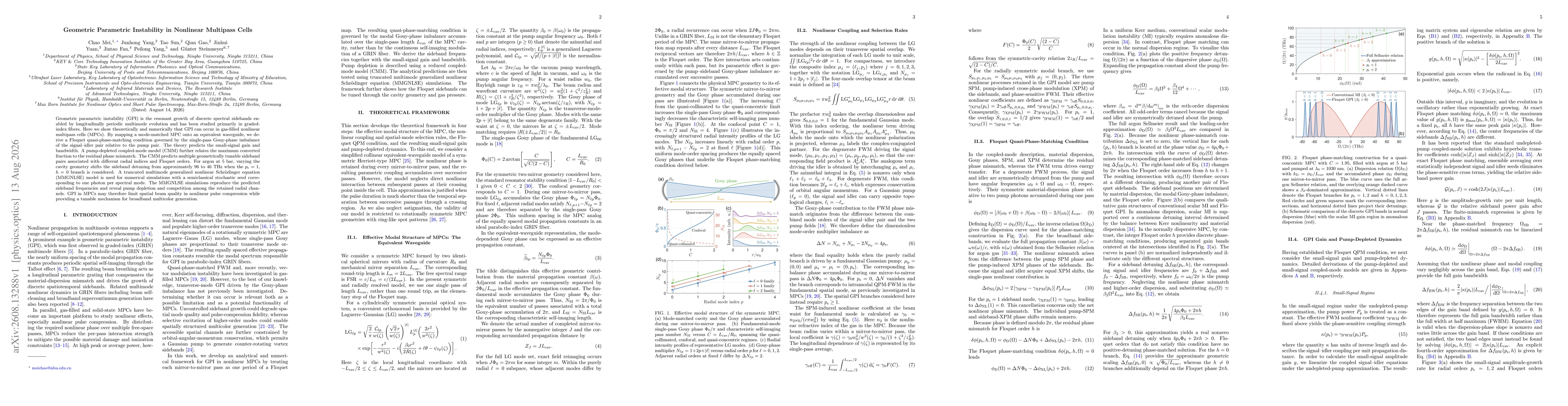 Thumbnail for Geometric Parametric Instability in Nonlinear Multipass Cells