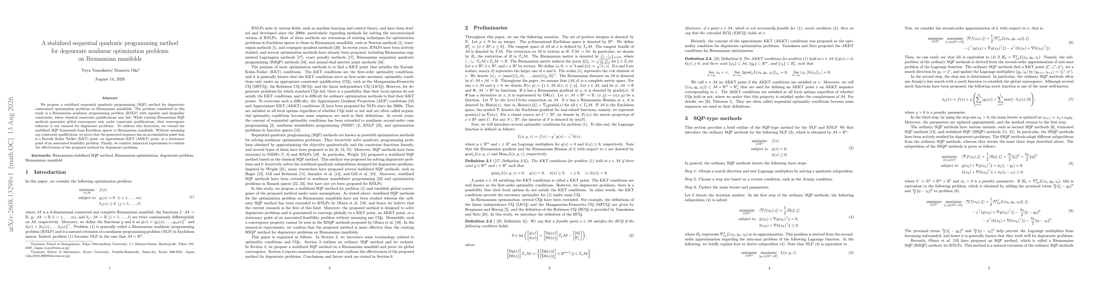 Thumbnail for A stabilized sequential quadratic programming method for degenerate nonlinear optimization problems on Riemannian manifolds
