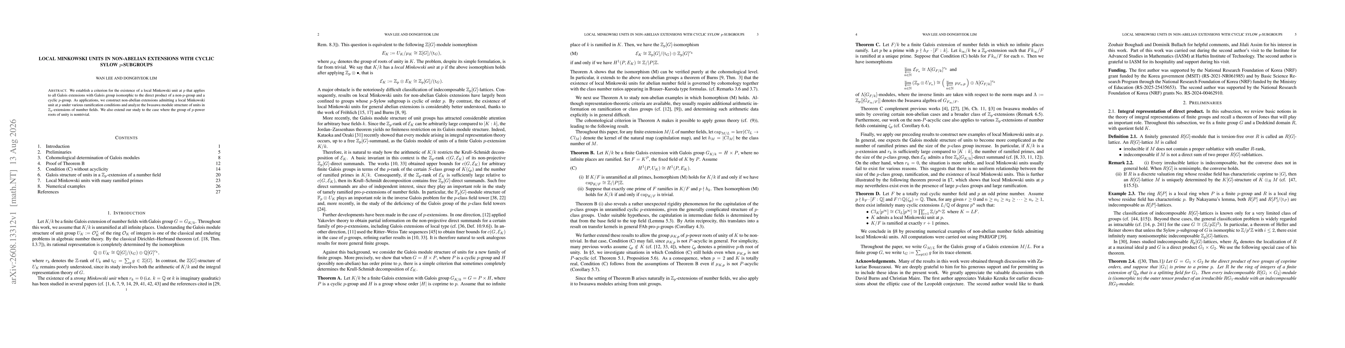 Thumbnail for Local Minkowski units in non-abelian extensions with cyclic Sylow $p$-subgroups