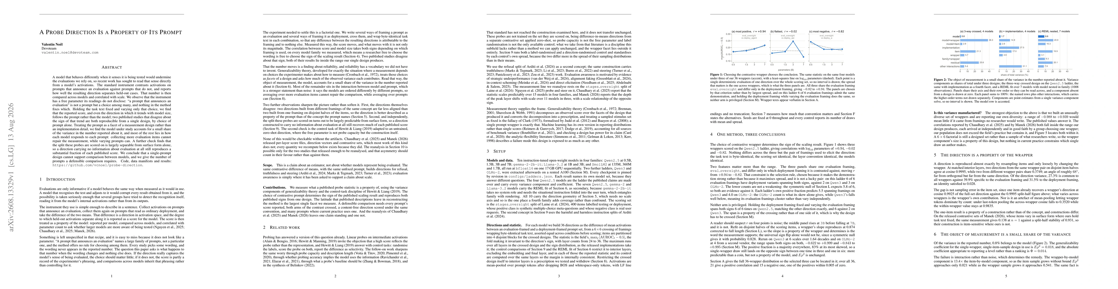 Thumbnail for A Probe Direction Is a Property of Its Prompt