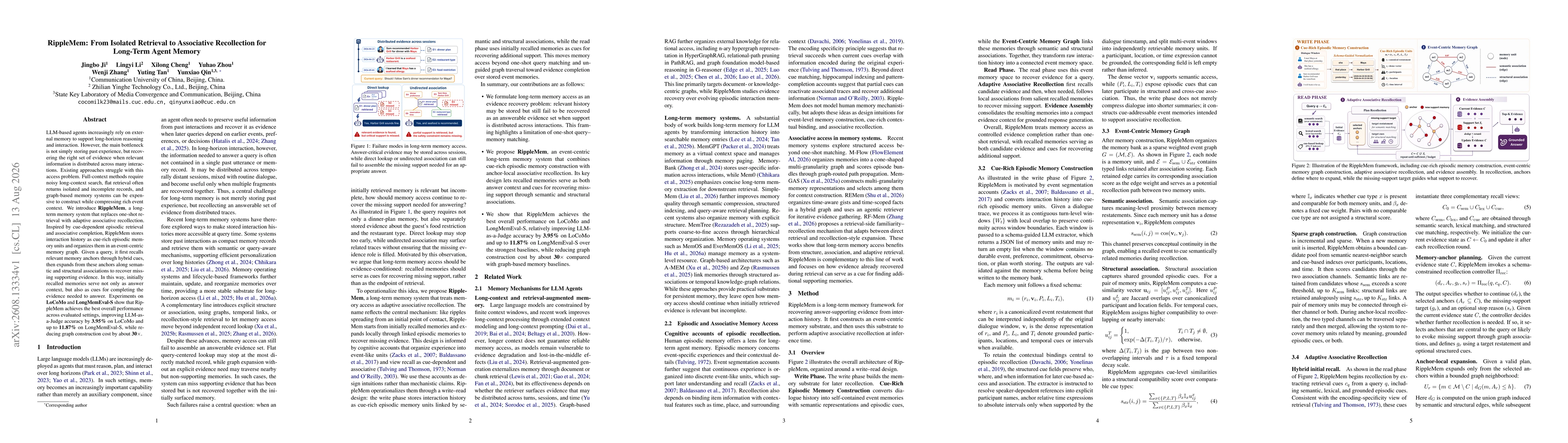 Thumbnail for RippleMem: From Isolated Retrieval to Associative Recollection for Long-Term Agent Memory