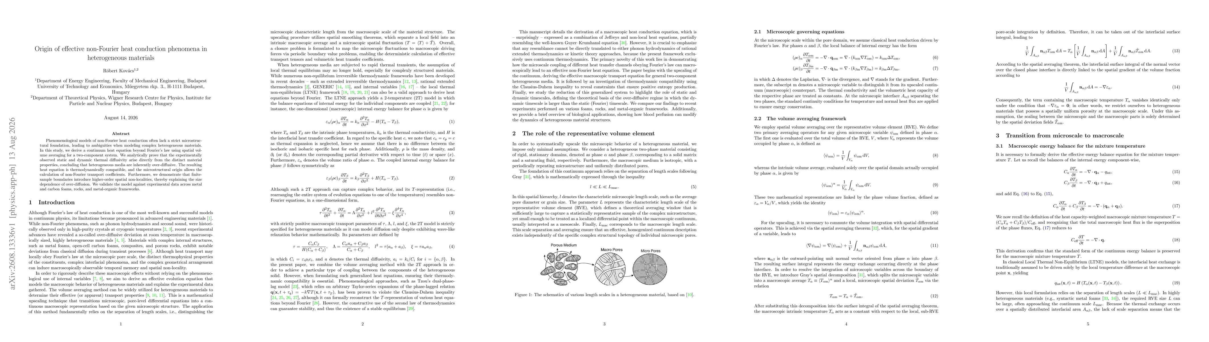 Thumbnail for Origin of effective non-Fourier heat conduction phenomena in heterogeneous materials