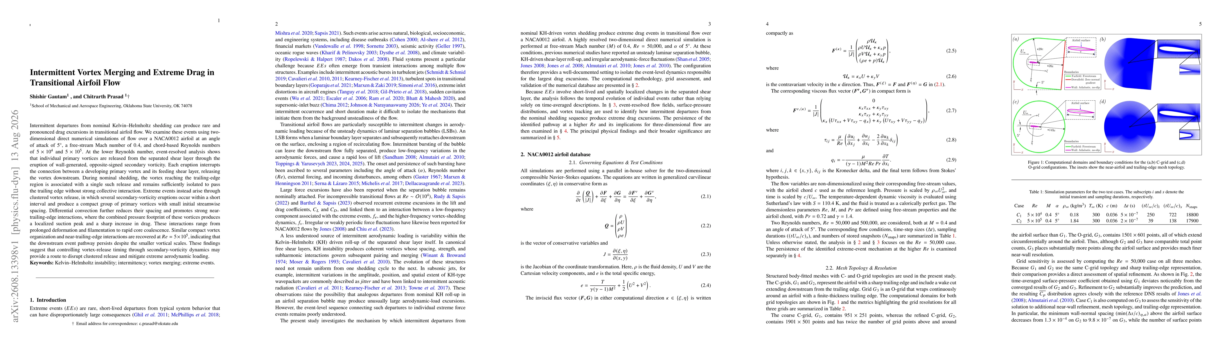 Thumbnail for Intermittent Vortex Merging and Extreme Drag in Transitional Airfoil Flow