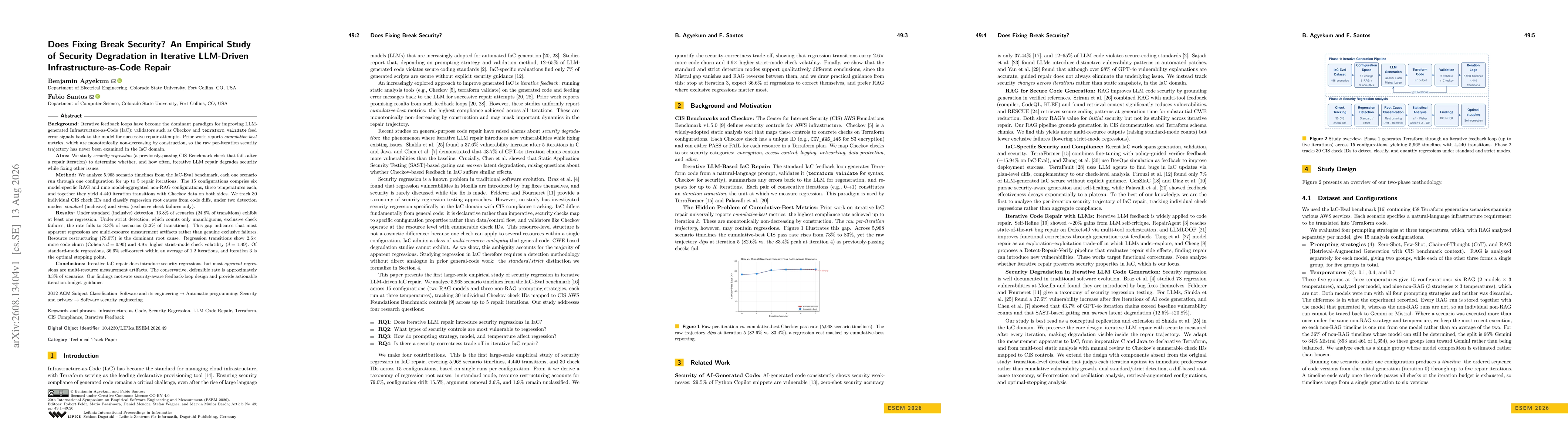 Thumbnail for Does Fixing Break Security? An Empirical Study of Security Degradation in Iterative LLM-Driven Infrastructure-as-Code Repair
