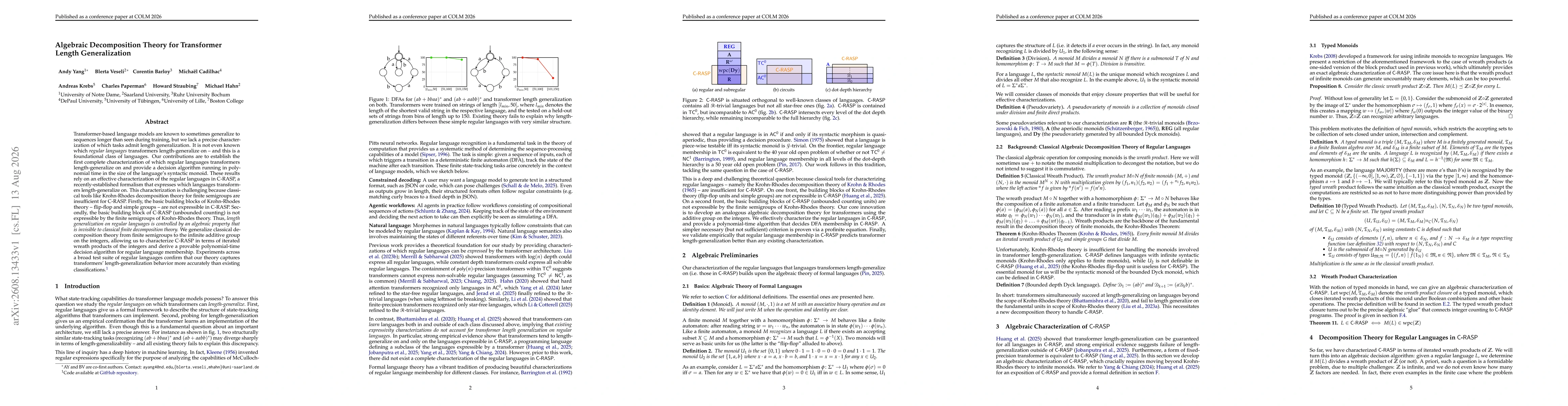 Thumbnail for Algebraic Decomposition Theory for Transformer Length Generalization