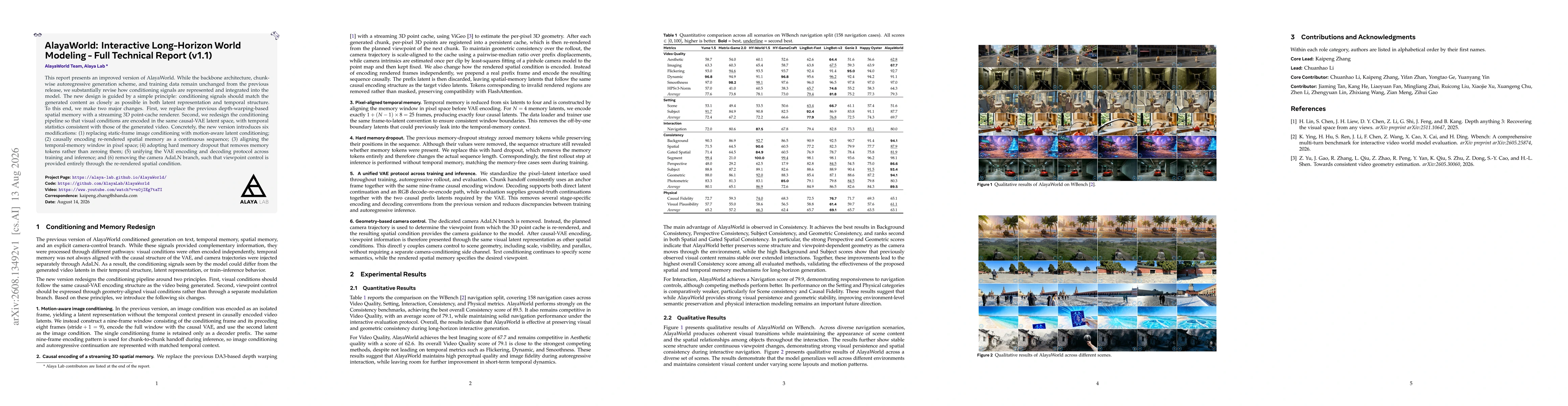 Thumbnail for AlayaWorld: Interactive Long-Horizon World Modeling - Full Technical Report (v1.1)
