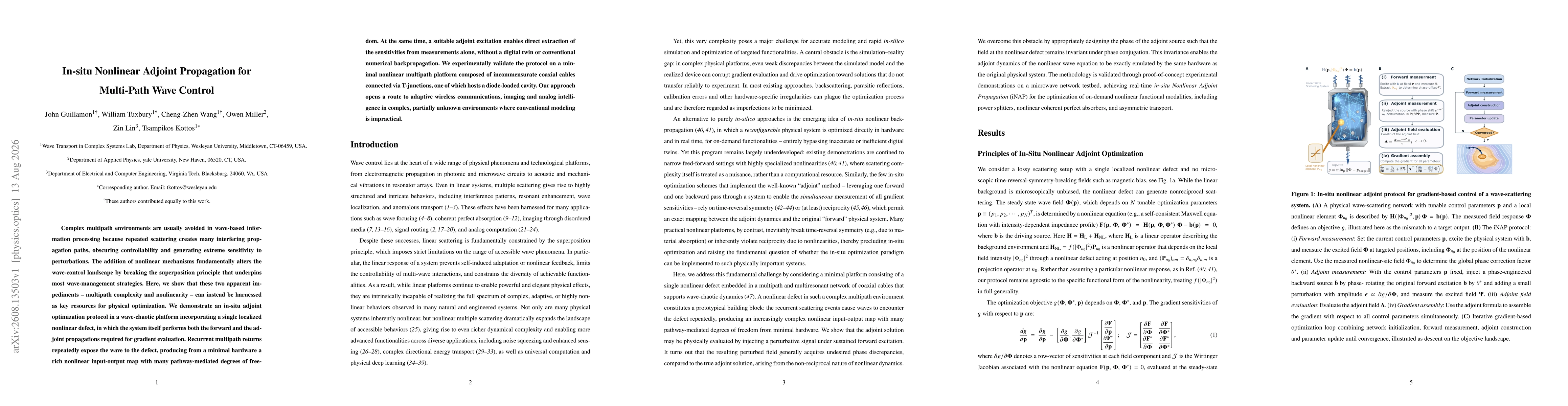 Thumbnail for In-situ Adjoint Wave Control in Reconfigurable Non-Hermitian Nonlinear Systems