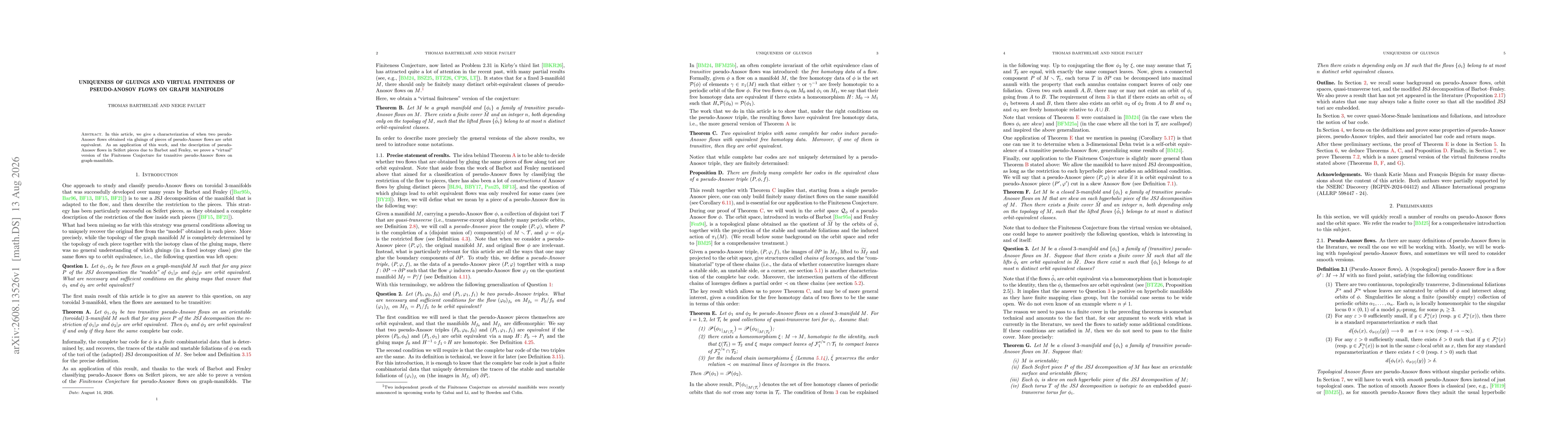 Thumbnail for Uniqueness of gluings and virtual finiteness of pseudo-Anosov flows on graph manifolds