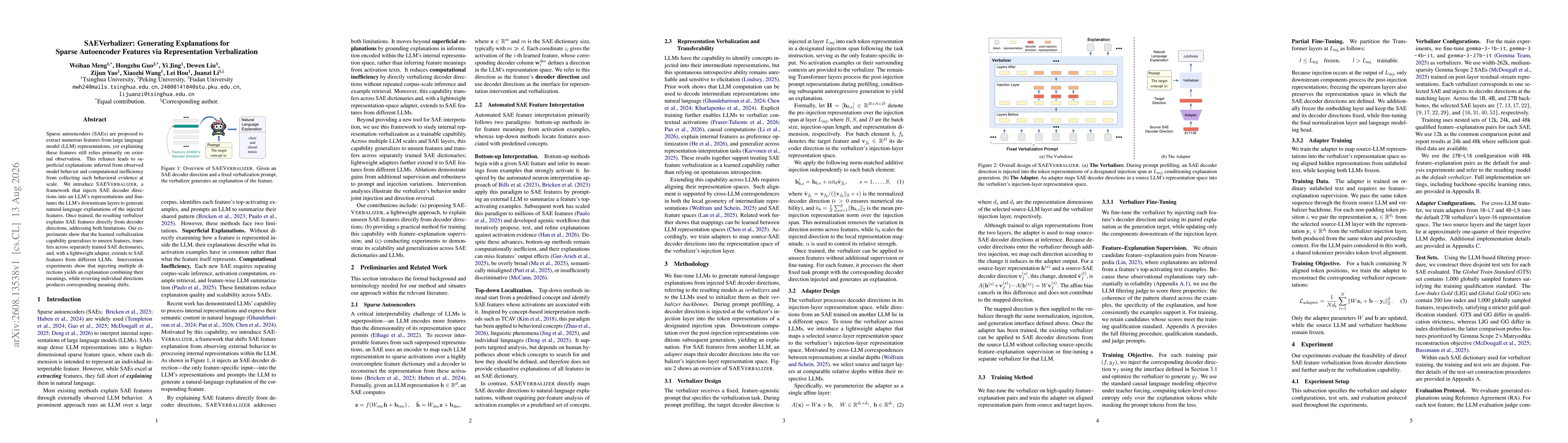 Thumbnail for SAEVerbalizer: Generating Explanations for Sparse Autoencoder Features via Representation Verbalization