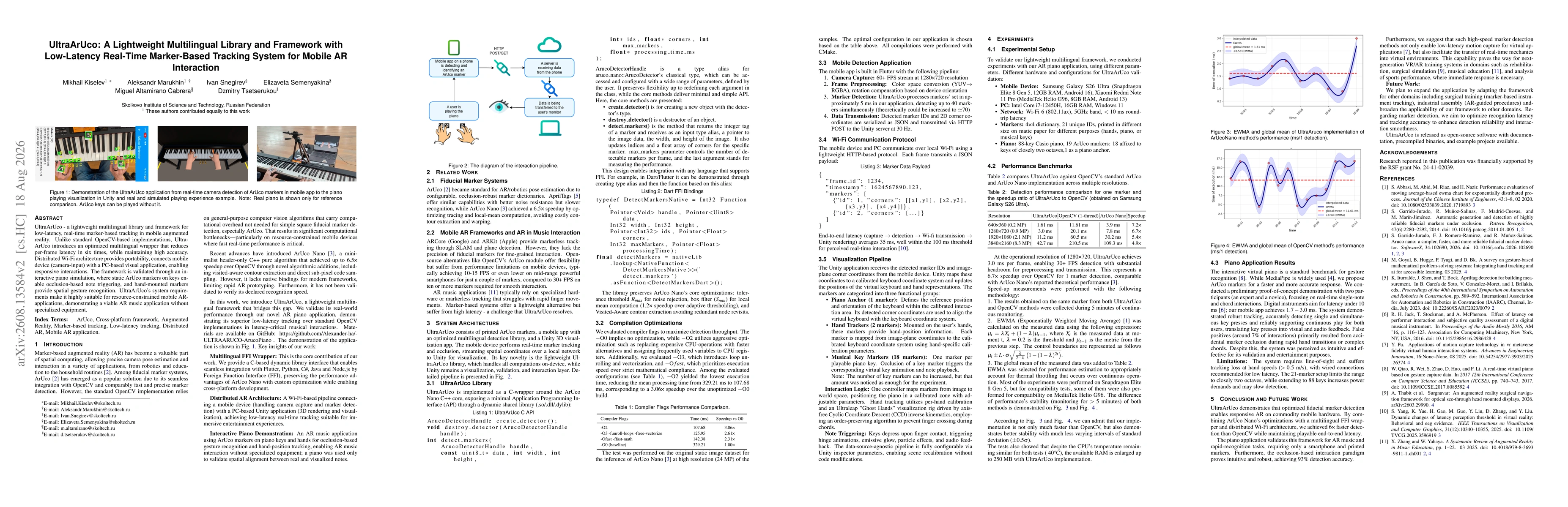 Thumbnail for UltraArUco: A Lightweight Multilingual Library And Framework With Low-Latency Real-Time Marker-Based Tracking System For Mobile AR Interaction