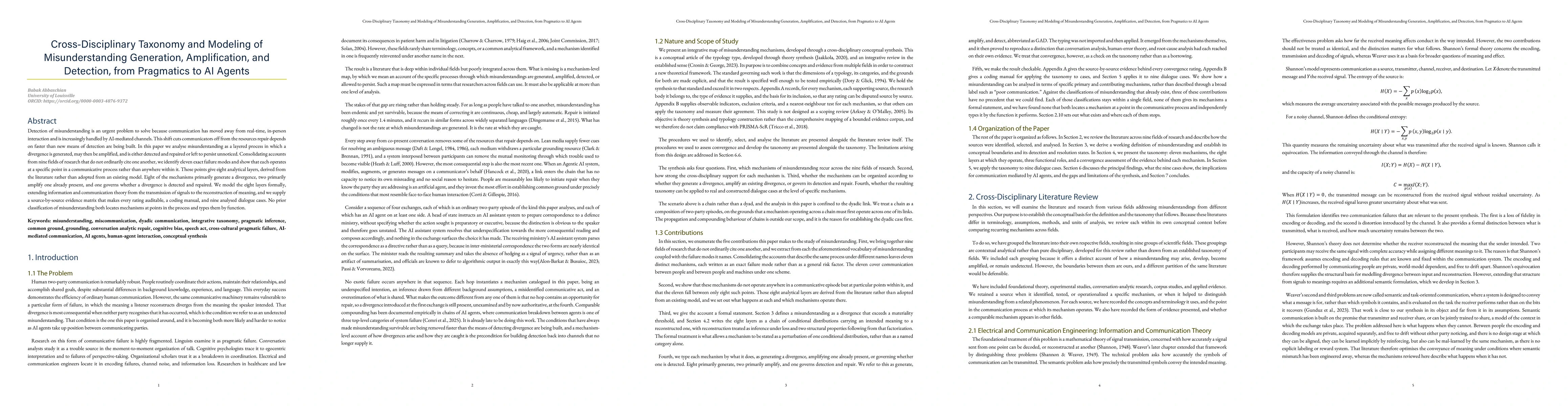 Thumbnail for Cross-Disciplinary Taxonomy and Modeling of Misunderstanding Generation, Amplification, and Detection, from Pragmatics to AI Agents