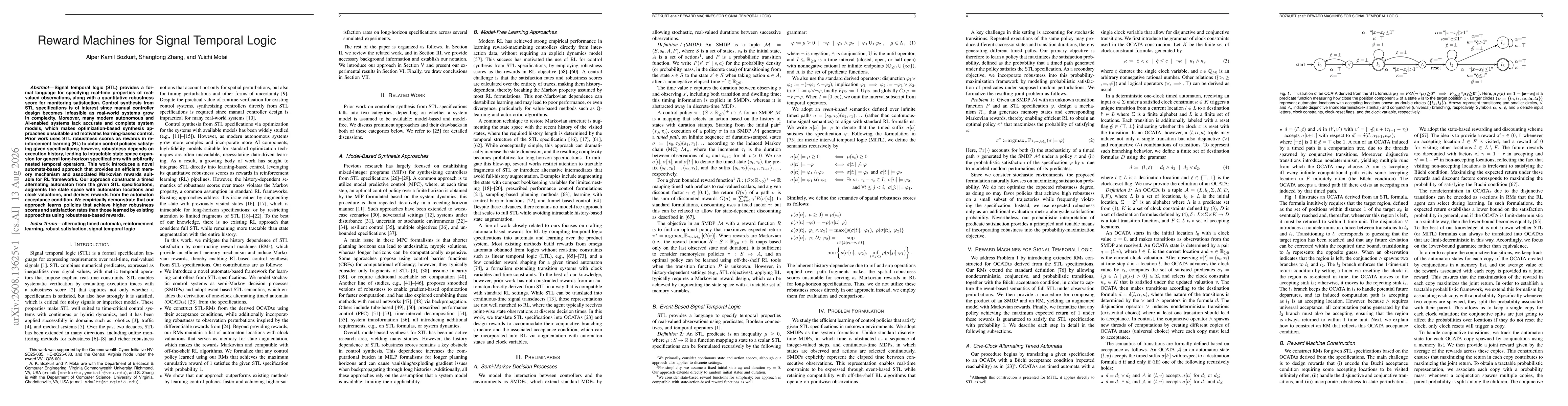 Thumbnail for Reward Machines for Signal Temporal Logic