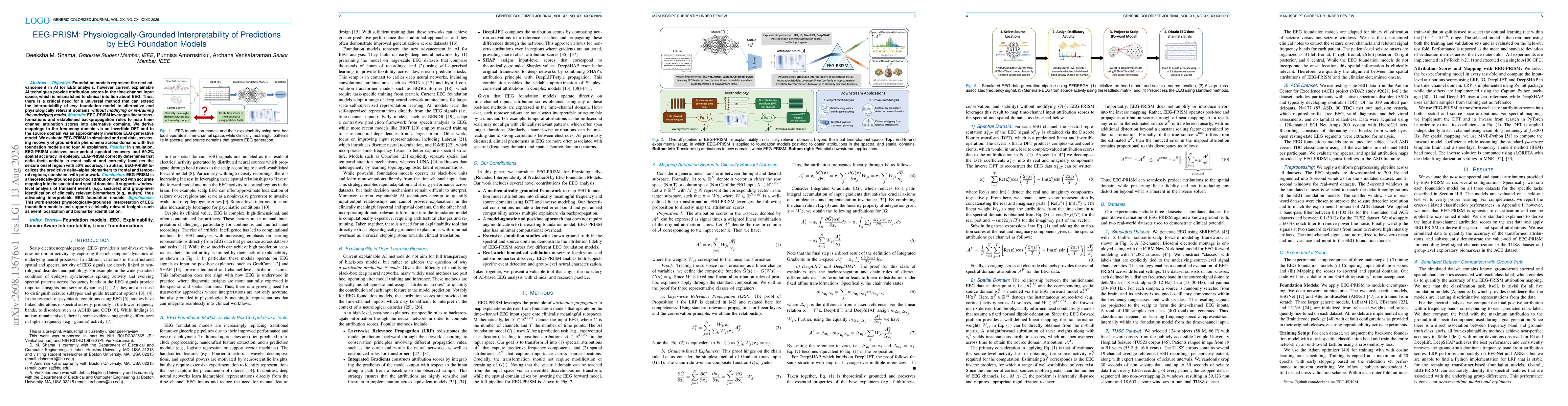 Thumbnail for EEG-PRISM: Physiologically-Grounded Interpretability of Predictions by EEG Foundation Models
