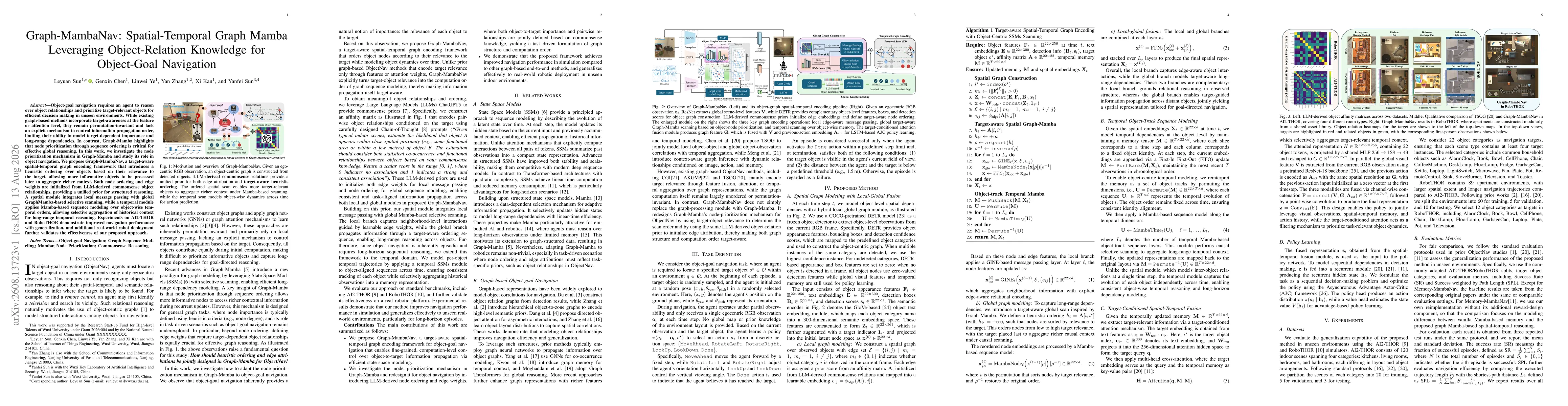 Thumbnail for Graph-MambaNav: Spatial-Temporal Graph Mamba Leveraging Object-Relation Knowledge for Object-Goal Navigation