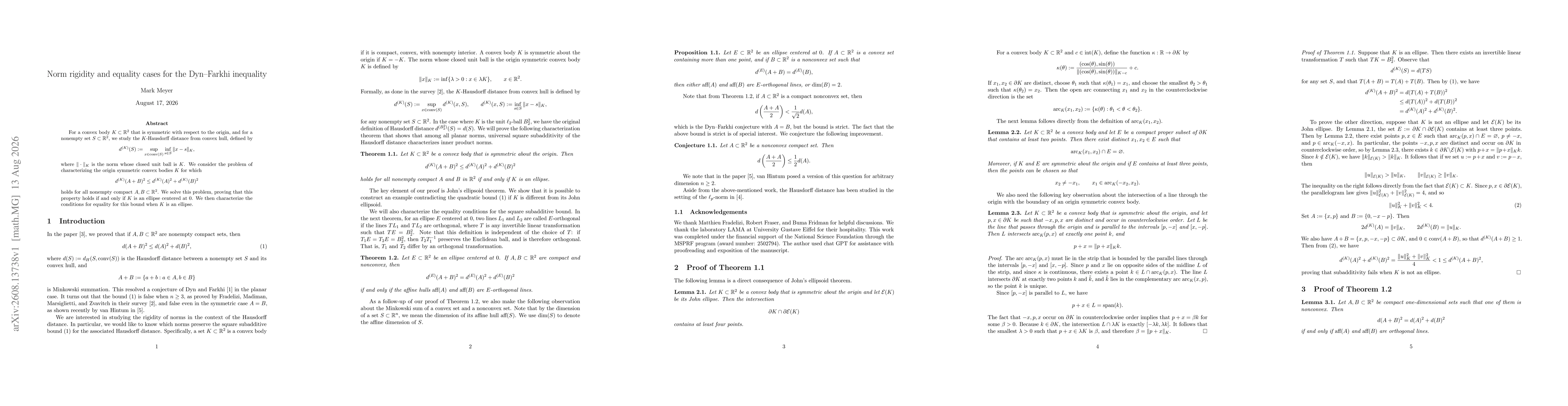 Thumbnail for Norm rigidity and equality cases for the Dyn--Farkhi inequality