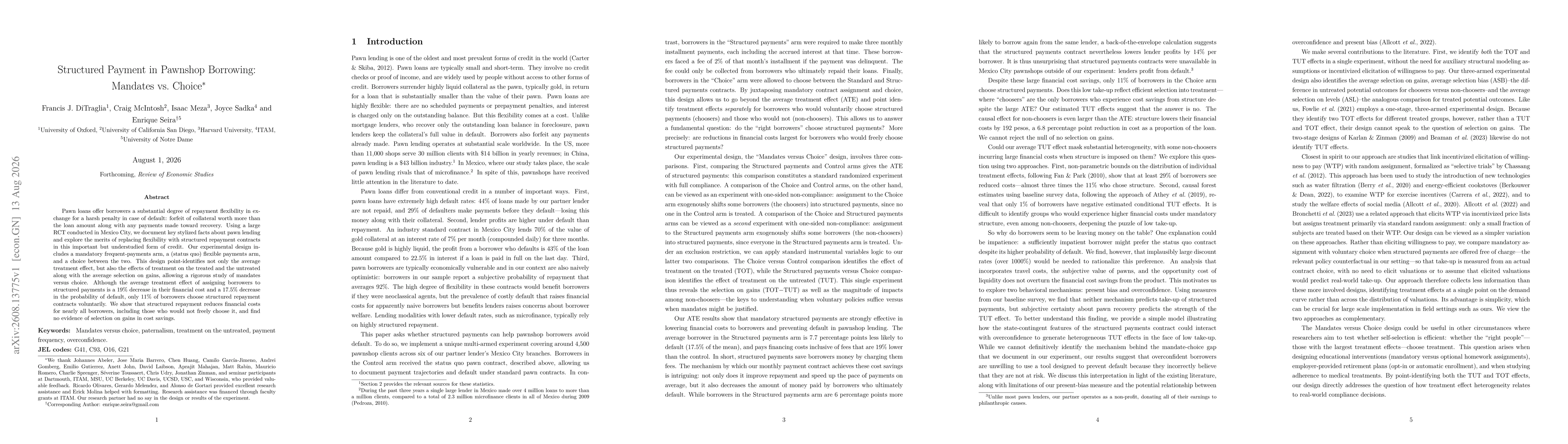 Thumbnail for Structured Payment in Pawnshop Borrowing: Mandates vs. Choice