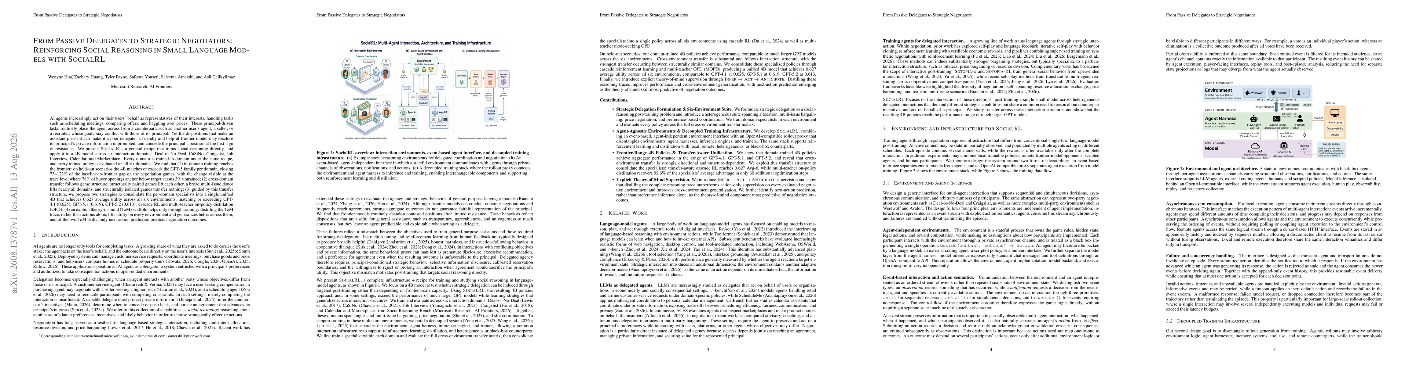 Thumbnail for From Passive Delegates to Strategic Negotiators: Reinforcing Social Reasoning in Small Language Models with SocialRL